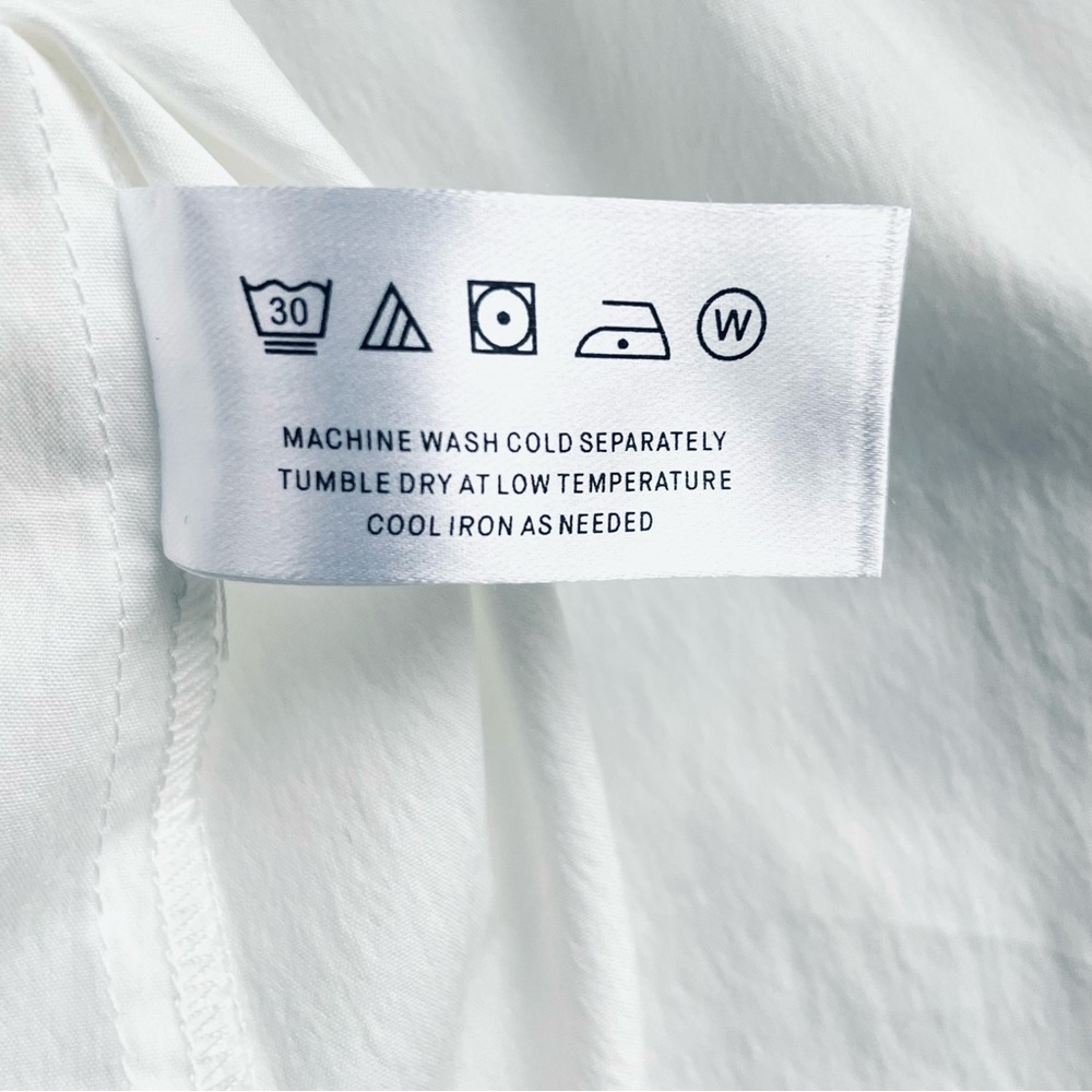 Modern Citizen “Chiyo” Side Button Short Sleeve Zip-Back Blouse Top White XS EUC - Picture 12 of 16